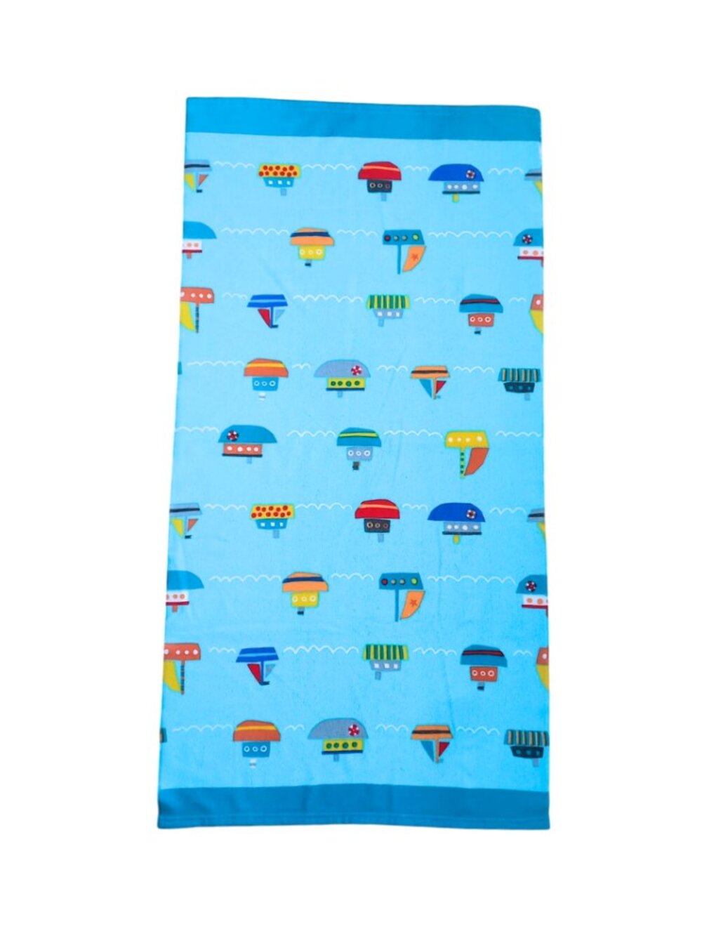 Kids Blue Nautical Boats Quick Dry Beach Towel 118x60 cm Microfiber